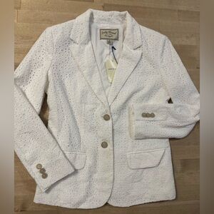 NWT Lucky Brand White Eyelet Blazer